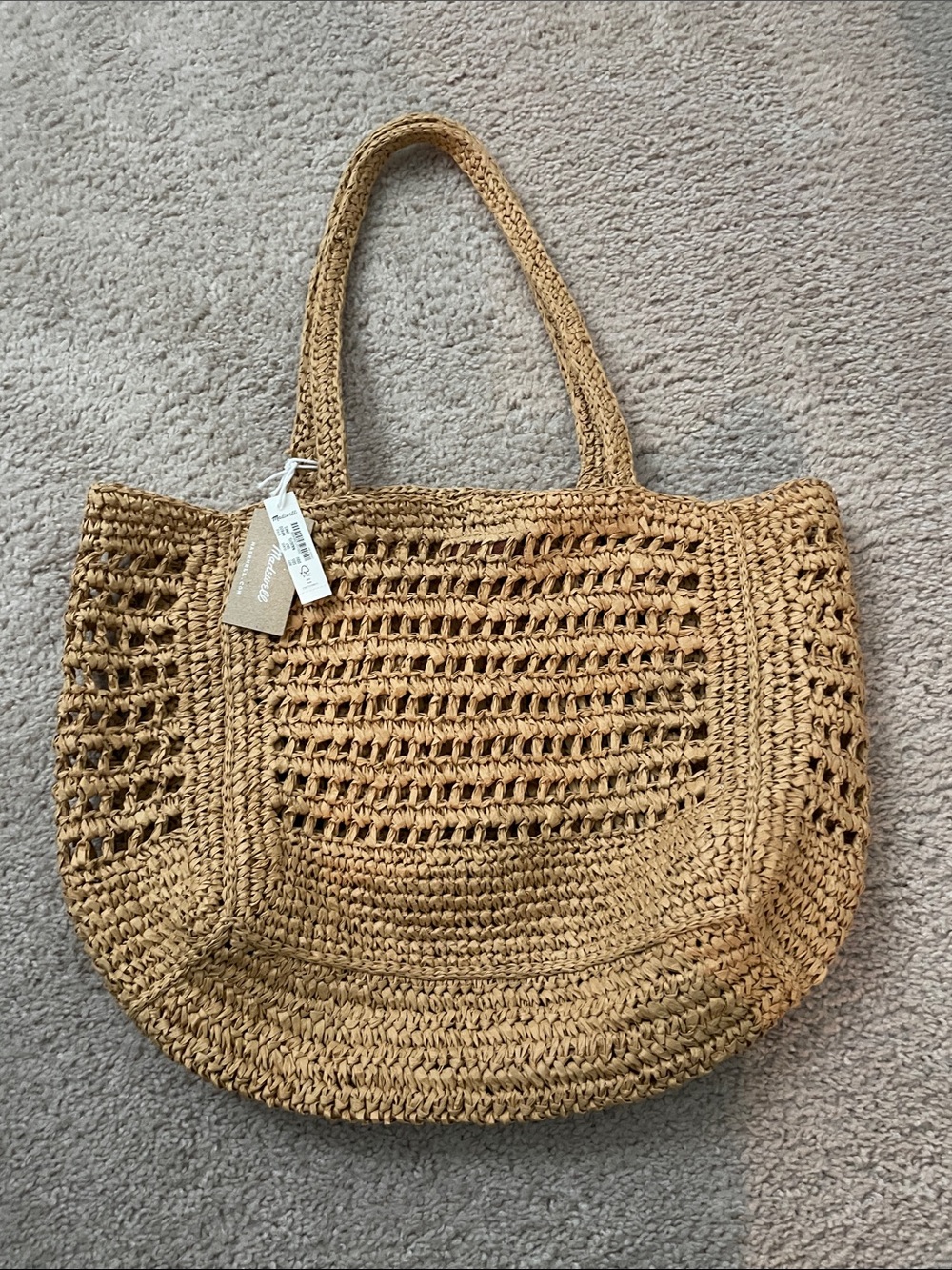 Straw Crochet Tote Bag